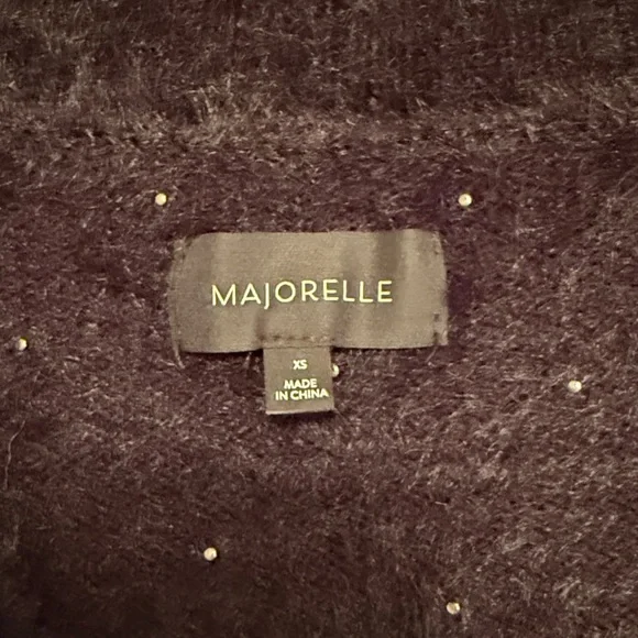 MAJORELLE( REVOLVE ) Black Cardigan Sweater with Pearls SZ XS - Picture 5 of 7